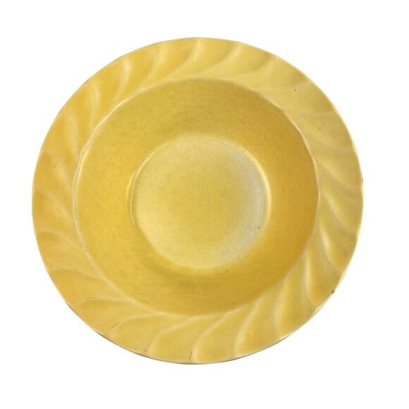 Metlox 9" Yellow Swirl Serving Bowl, Poppy Trail. Vernon Matte Yorkshire - Picture 3 of 5